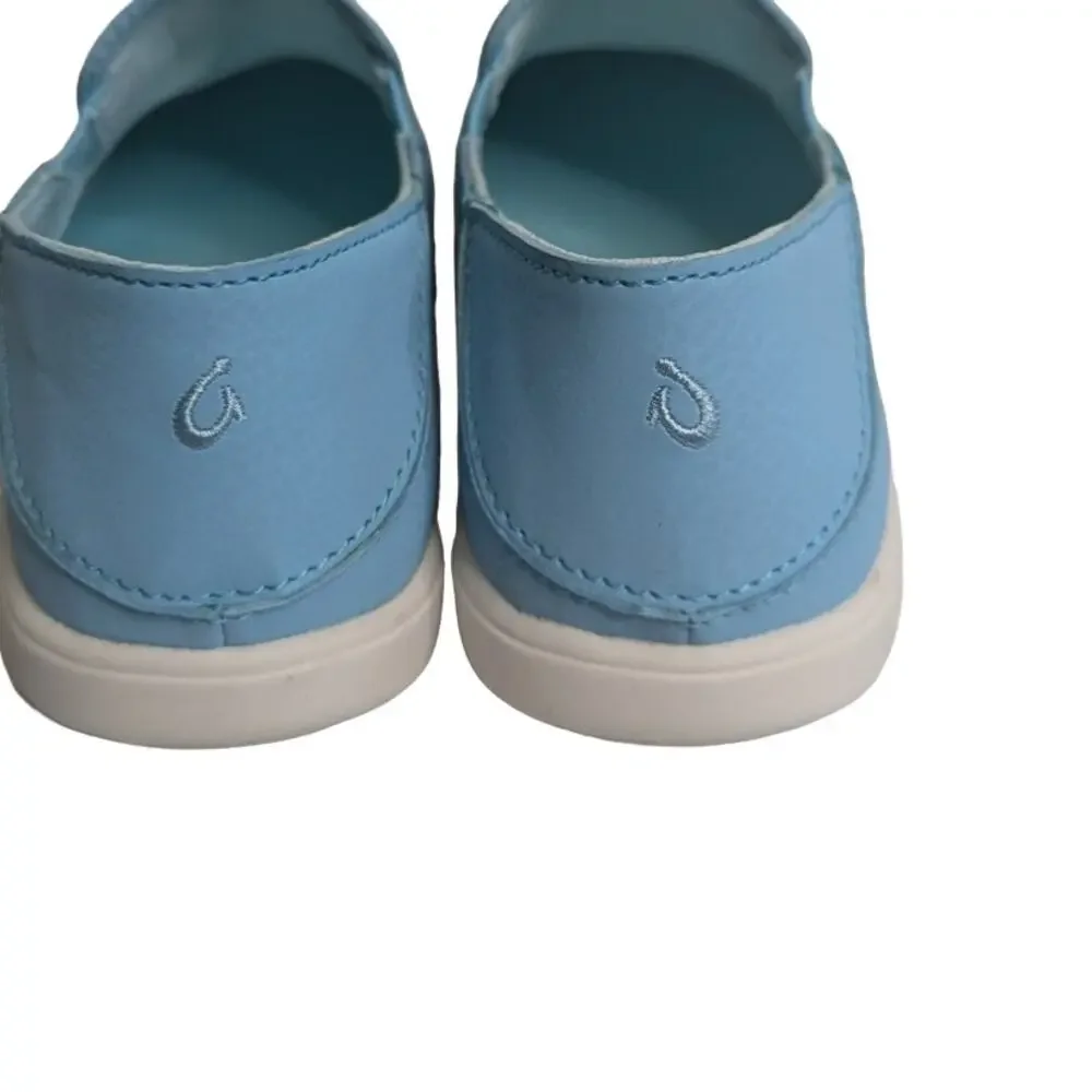 Olukai Pehuea Maka blue kids youth slip on convertible loafers shoes size 4